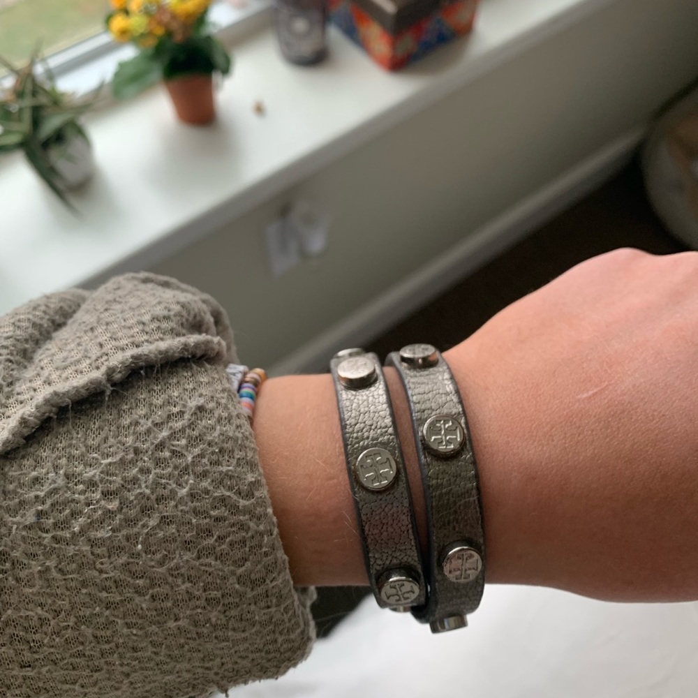 Tory Burch logo double wrap bracelet